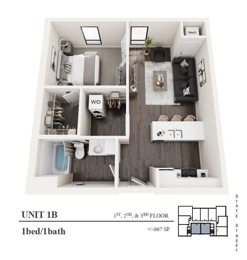 Studio Floorplan 1B
