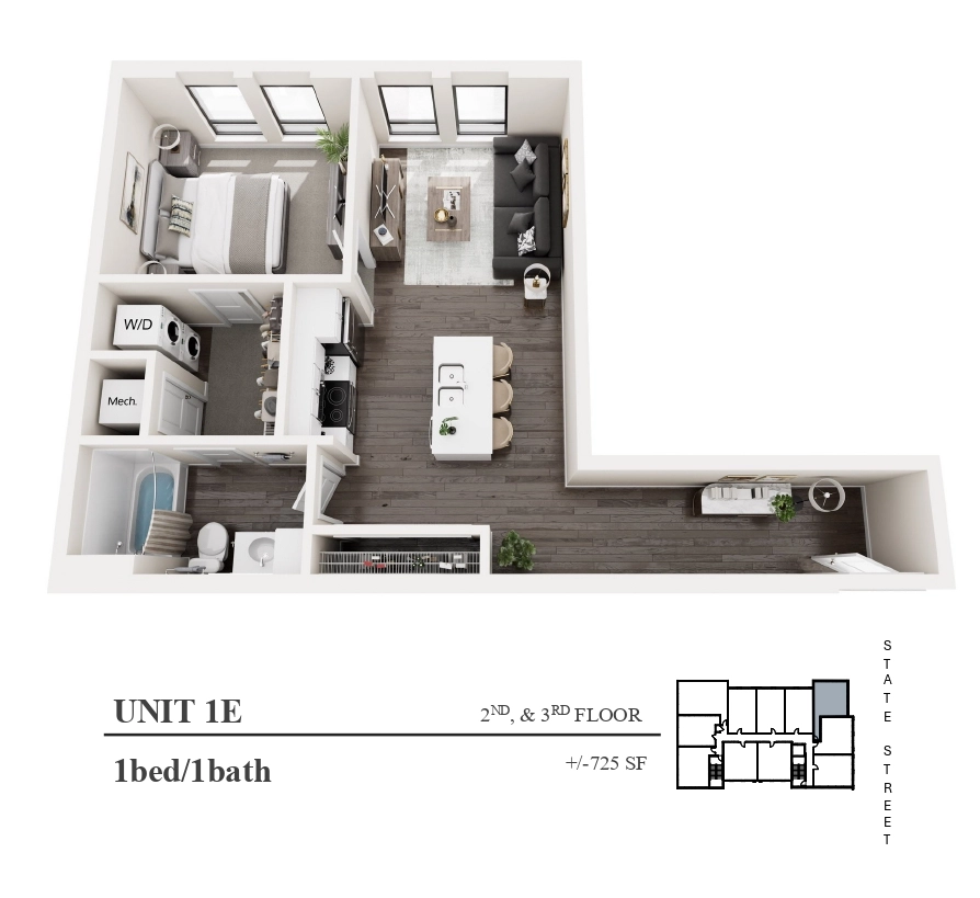 Studio Floorplan 1E