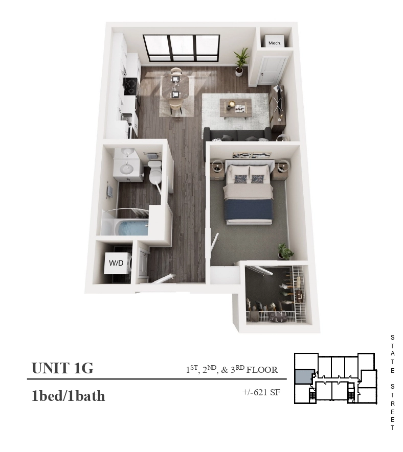 Studio Floorplan 1G